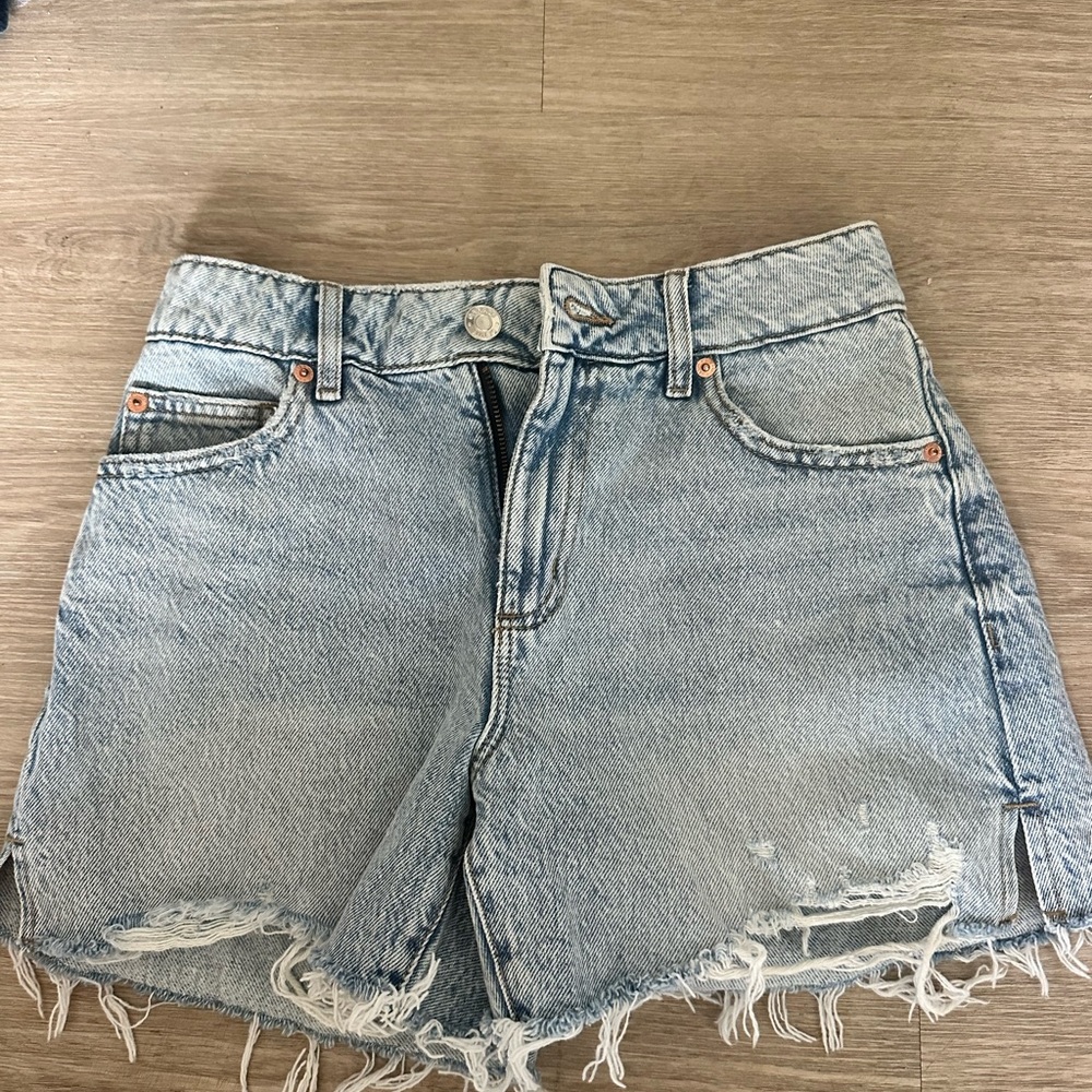 Denim Frayed Hem Women's Shorts